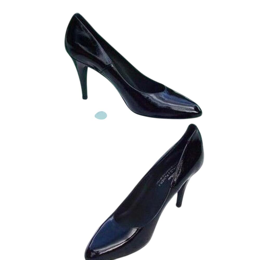 Donald Pliner Black Antique Patent Leather Shoe New Pump Flexible Sole NWT $275